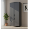 Kleiderschrank Doros Thorn Anthrazit 2 Türen Kleiderstange 90x51,6x200 (44900443)