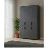 Kleiderschrank Doros Thorn Anthrazit 3 Türen Kleiderstange 135x51,6x200 (44900491)