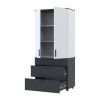 Kleiderschrank Doros Thorn Anthrazit/Weiß 2 Türen 3 Schubladen Böden 90x51,6x200 (44900470)