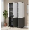 Kleiderschrank Doros Thorn Anthrazit/Weiß 3 Türen Böden 135x51,6x200 (44900516)