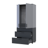 Kleiderschrank Doros Thorn Anthrazit/Grau 2 Türen 3 Schubladen Kleiderstange 90x51,6x200 (44900473)