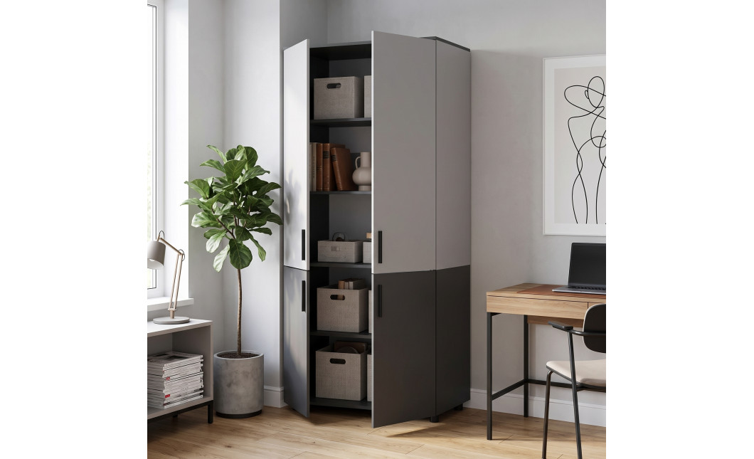 Kleiderschrank Doros Thorn Anthrazit/Grau 2 Türen Böden 90x51,6x200 (44900472)