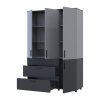 Kleiderschrank Doros Thorn Anthrazit/Grau 3 Türen 3 Schubladen Böden 135x51,6x200 (44900522)