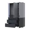 Kleiderschrank Doros Thorn Anthrazit/Grau 3 Türen 3 Schubladen Kleiderstange 135x51,6x200 (44900521)