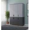 Kleiderschrank Doros Thorn Anthrazit/Grau 3 Türen Kleiderstange 135x51,6x200 (44900519)