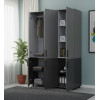 Kleiderschrank Doros Thorn Anthrazit/Grau 3 Türen Kleiderstange 135x51,6x200 (44900519)