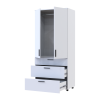 Kleiderschrank Doros Thorn Weiß 2 Türen 3 Schubladen Kleiderstange 90x51,6x200 (44900437)