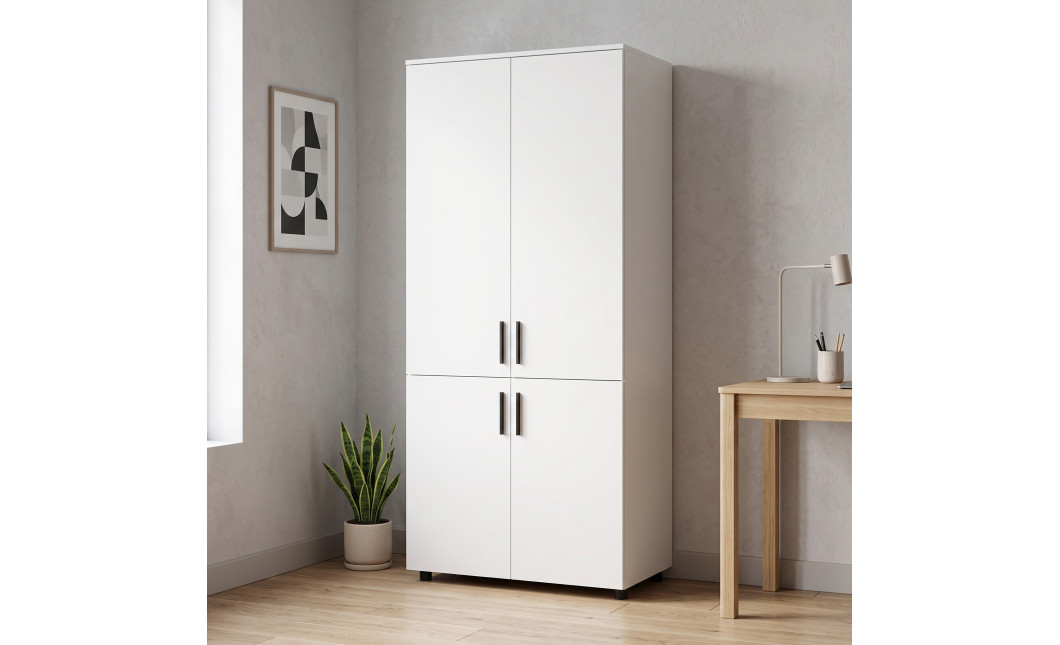 Kleiderschrank Doros Thorn Weiß 2 Türen Böden 90x51,6x200 (44900436)