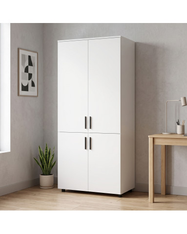 Kleiderschrank Doros Thorn Weiß 2 Türen Böden 90x51,6x200 (44900436)