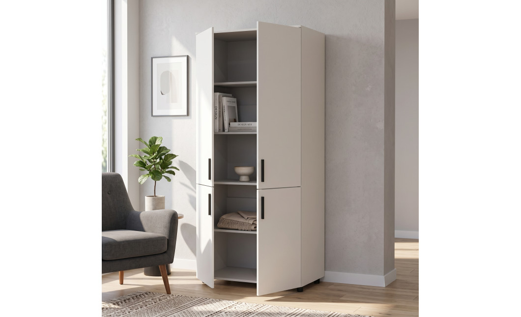 Kleiderschrank Doros Thorn Weiß 2 Türen Böden 90x51,6x200 (44900436)