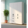 Kleiderschrank Doros Thorn Weiß 3 Türen 3 Schubladen Böden 135x51,6x200 (44900486)