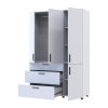 Kleiderschrank Doros Thorn Weiß 3 Türen 3 Schubladen Kleiderstange 135x51,6x200 (44900485)