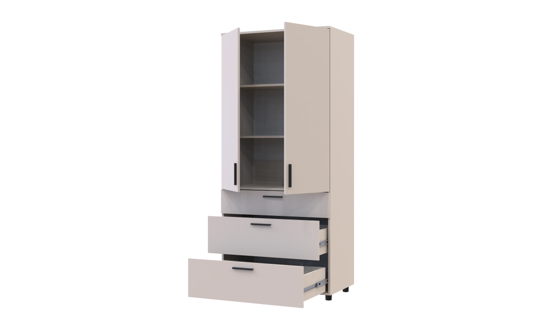 Kleiderschrank Doros Thorn Kaschmir 2 Türen 3 Schubladen Böden 90x51,6x200 (44900450)