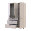 Kleiderschrank Doros Thorn Kaschmir 3 Türen 3 Schubladen Kleiderstange 135x51,6x200 (44900497)
