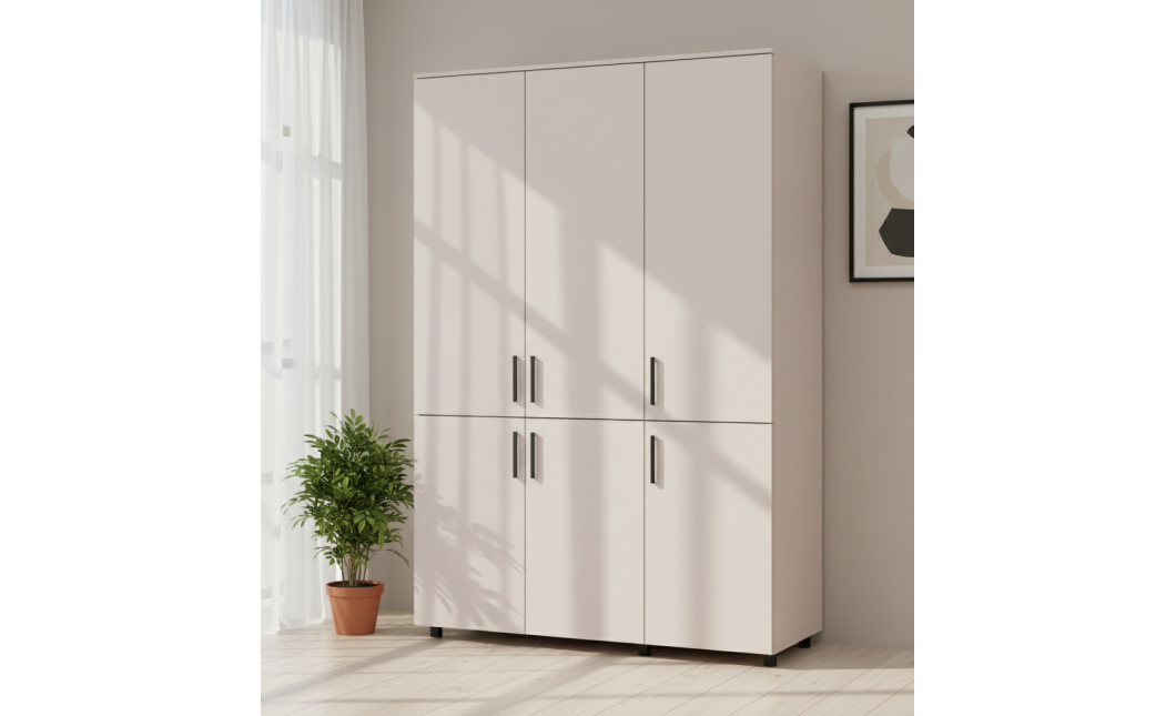 Kleiderschrank Doros Thorn Kaschmir 3 Türen Böden 135x51,6x200 (44900496)
