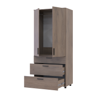 Kleiderschrank Doros Thorn Cremona Cannolo 2 Türen 3 Schubladen Kleiderstange 90x51,6x200 (44900429)