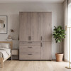 Kleiderschrank Doros Thorn Cremona Cannolo 3 Türen 3 Schubladen Böden 135x51,6x200 (44900478)