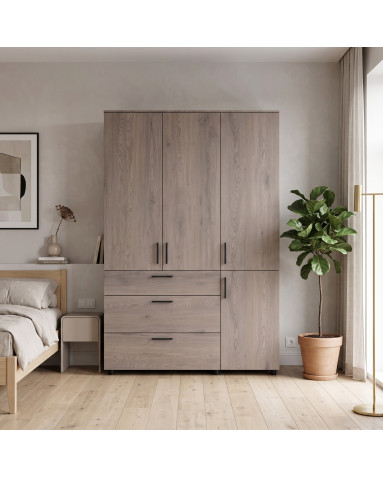 Kleiderschrank Doros Thorn Cremona Cannolo 3 Türen 3 Schubladen Böden 135x51,6x200 (44900478)