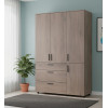 Kleiderschrank Doros Thorn Cremona Cannolo 3 Türen 3 Schubladen Kleiderstange 135x51,6x200 (44900477)