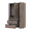 Kleiderschrank Doros Thorn Cremona Cannolo 3 Türen 3 Schubladen Kleiderstange 135x51,6x200 (44900477)