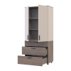 Kleiderschrank Doros Thorn Cremona Cannolo/Kaschmir 2 Türen 3 Schubladen Böden 90x51,6x200 (44900454)