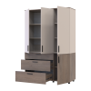 Kleiderschrank Doros Thorn Cremona Cannolo/Kaschmir 3 Türen 3 Schubladen Böden 135x51,6x200 (44900502)