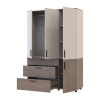 Kleiderschrank Doros Thorn Cremona Cannolo/Kaschmir 3 Türen 3 Schubladen Kleiderstange 135x51,6x200 (44900501)