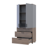 Kleiderschrank Doros Thorn Cremona Cannolo/Grau 2 Türen 3 Schubladen Böden 90x51,6x200 (44900458)