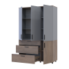 Kleiderschrank Doros Thorn Cremona Cannolo/Grau 3 Türen 3 Schubladen Böden 135x51,6x200 (44900506)