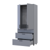 Kleiderschrank Doros Thorn Grau 2 Türen 3 Schubladen Kleiderstange 90x51,6x200 (44900441)