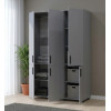 Kleiderschrank Doros Thorn Grau 3 Türen Kleiderstange 135x51,6x200 (44900487)