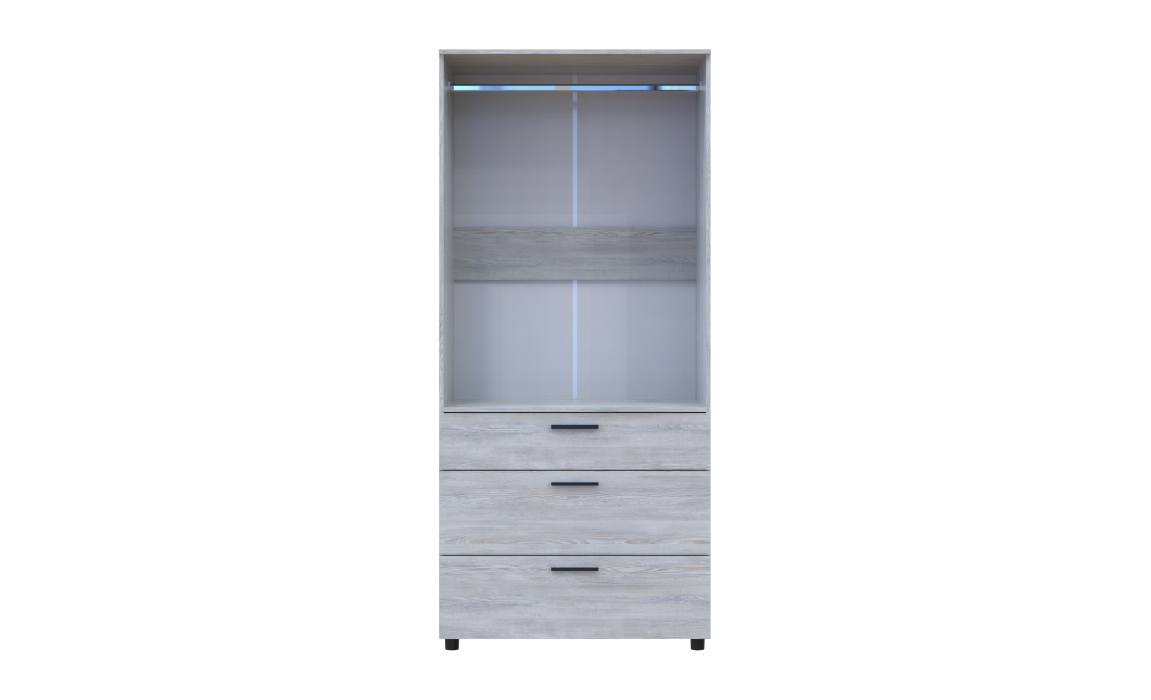 Kleiderschrank Doros Thorn Natti Kiefer 2 Türen 3 Schubladen Kleiderstange 90x51,6x200 (44900433)
