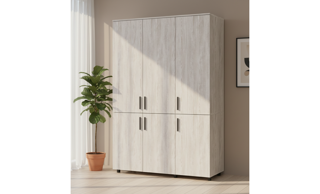 Kleiderschrank Doros Thorn Natti Kiefer 3 Türen Böden 135x51,6x200 (44900480)