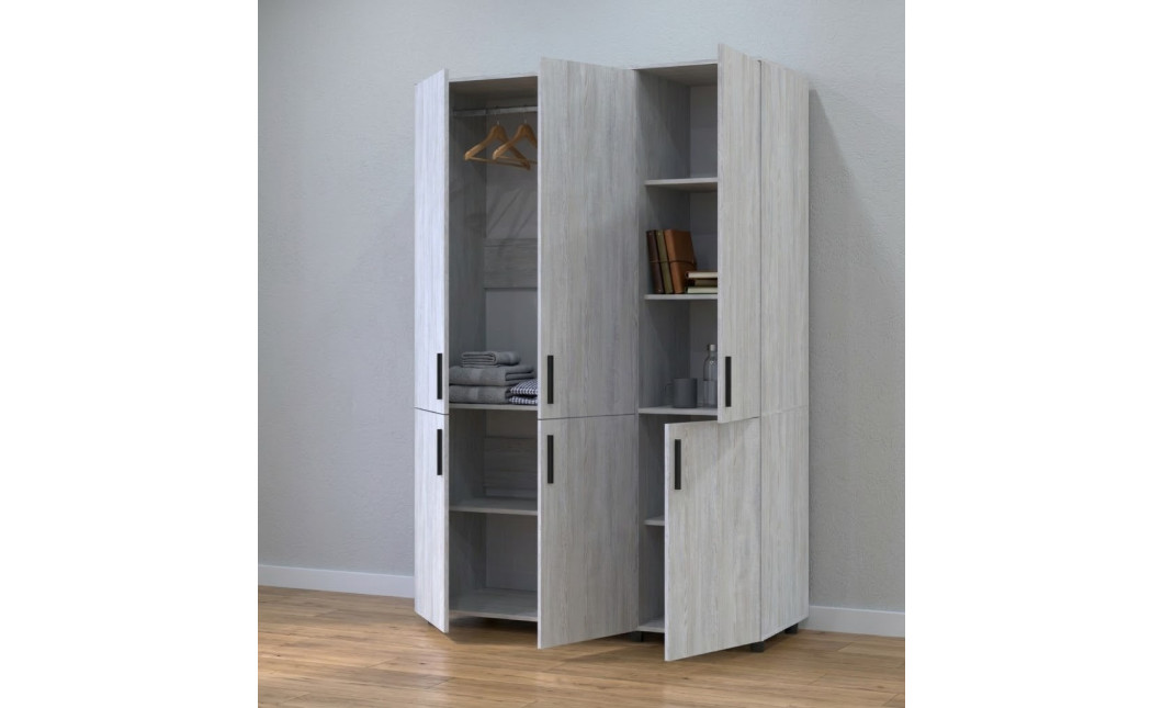 Kleiderschrank Doros Thorn Natti Kiefer 3 Türen Kleiderstange 135x51,6x200 (44900479)