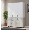 Kleiderschrank Doros Thorn Natti Kiefer/Weiß 3 Türen 3 Schubladen Böden 135x51,6x200 (44900510)