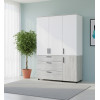 Kleiderschrank Doros Thorn Natti Kiefer/Weiß 3 Türen 3 Schubladen Kleiderstange 135x51,6x200 (44900509)