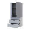 Kleiderschrank Doros Thorn Natti Kiefer/Grau 2 Türen 3 Schubladen Böden 90x51,6x200 (44900466)