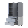 Kleiderschrank Doros Thorn Natti Kiefer/Grau 3 Türen 3 Schubladen Böden 135x51,6x200 (44900514)