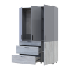 Kleiderschrank Doros Thorn Natti Kiefer/Grau 3 Türen 3 Schubladen Kleiderstange 135x51,6x200 (44900513)