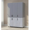 Kleiderschrank Doros Thorn Natti Kiefer/Grau 3 Türen Böden 135x51,6x200 (44900512)