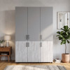 Kleiderschrank Doros Thorn Natti Kiefer/Grau 3 Türen Kleiderstange 135x51,6x200 (44900511)
