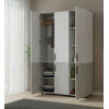 Kleiderschrank Doros Thorn Natti Kiefer/Grau 3 Türen Kleiderstange 135x51,6x200 (44900511)