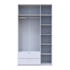 Kleiderschrank Doros Lukas mit Drehtüren Weiß 3 Türen 135x50x240 (80737800)