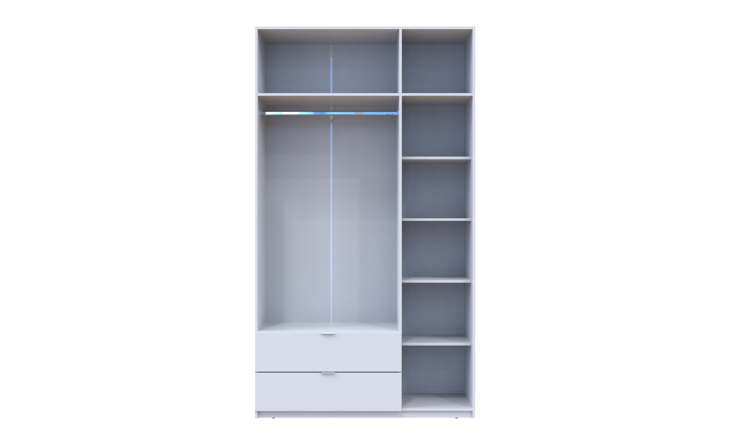 Kleiderschrank Doros Lukas mit Drehtüren Weiß 3 Türen 135x50x240 (80737800)