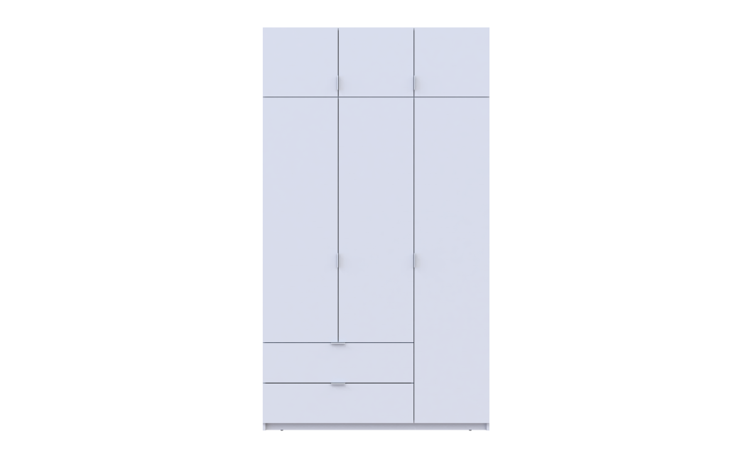 Kleiderschrank Doros Lukas mit Drehtüren Weiß 3 Türen 135x50x240 (80737800)
