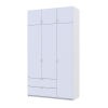Kleiderschrank Doros Lukas mit Drehtüren Weiß 3 Türen 135x50x240 (80737800)