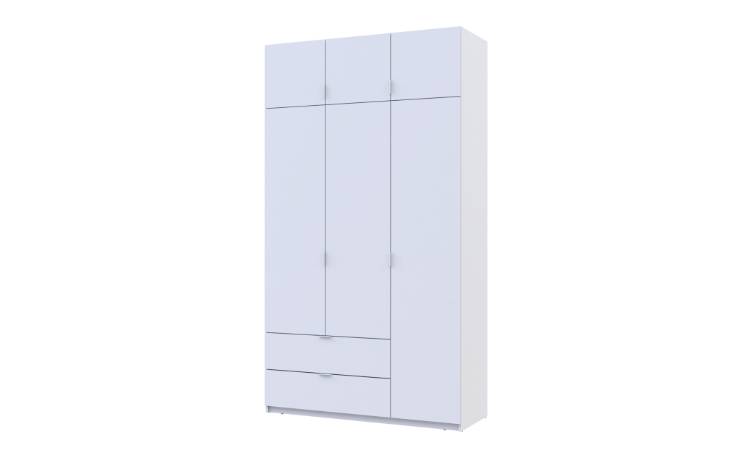 Kleiderschrank Doros Lukas mit Drehtüren Weiß 3 Türen 135x50x240 (80737800)