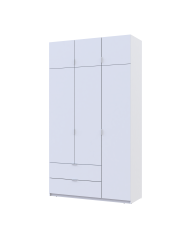Kleiderschrank Doros Lukas mit Drehtüren Weiß 3 Türen 135x50x240 (80737800)