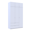 Kleiderschrank Doros Lukas mit Drehtüren Weiß 3 Türen 135x50x240 (80737800)