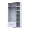 Kleiderschrank Doros Lukas mit Drehtüren Weiß 3 Türen 135x50x240 (80737800)
